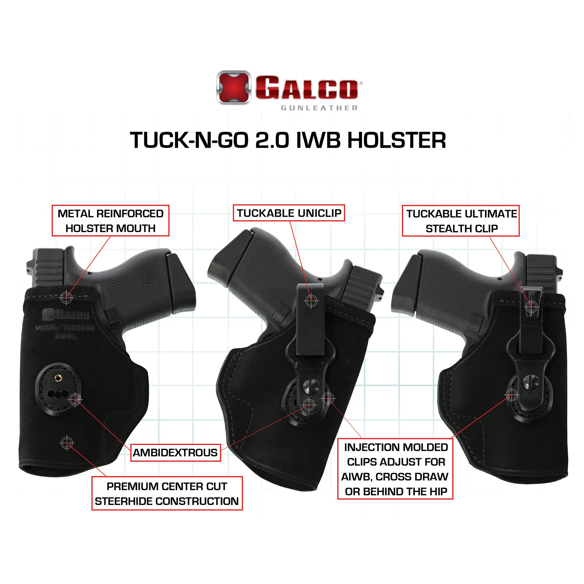 Galco Tuck-n-go Shield W/tlr6 Rh Bk